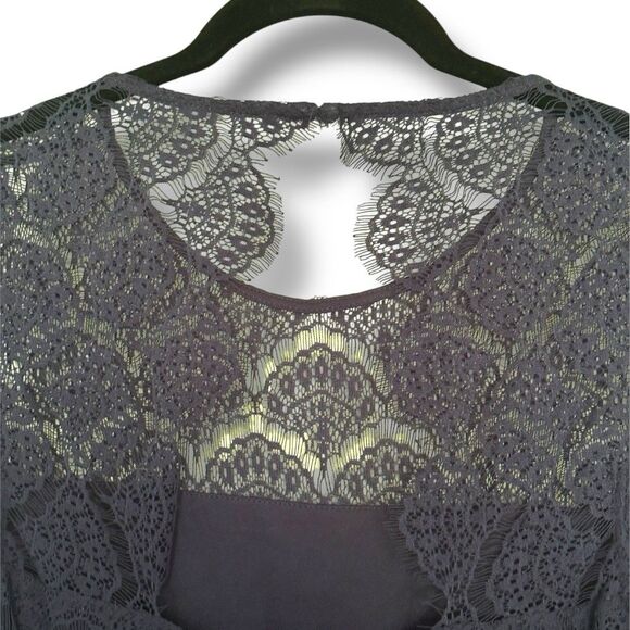 Kensie  Navy Blue Scalloped Lace Dress Size 6 Natural Waist - Picture 4 of 10